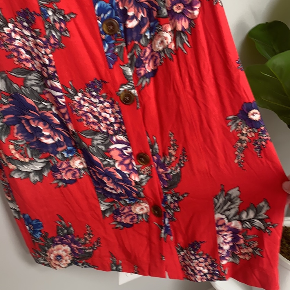 Anthropologie Maeve Red Floral Dress - Picture 6 of 7